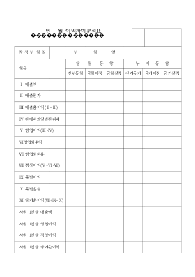 이익차이분석표 이익차이분석표